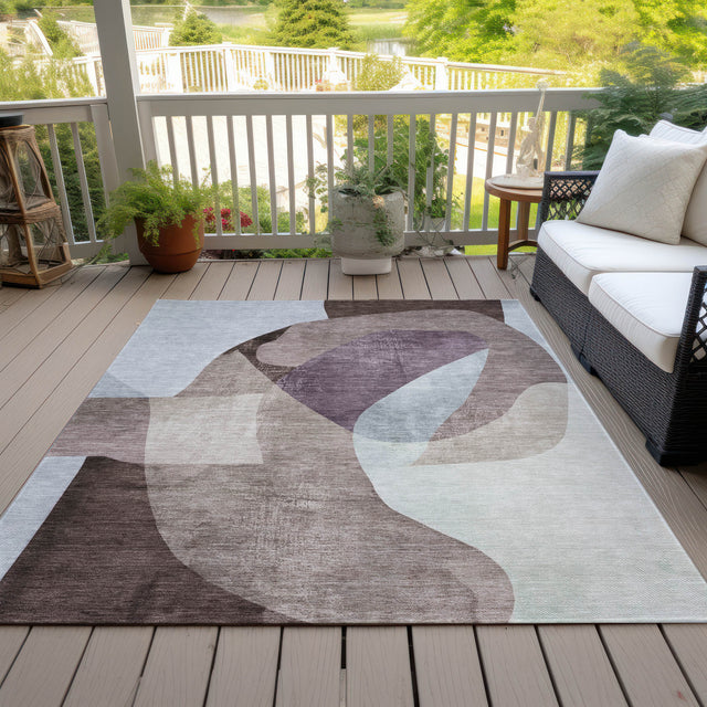 Addison Chantille ACN2058 Abstract Machine Made Transitional Brown Rug
