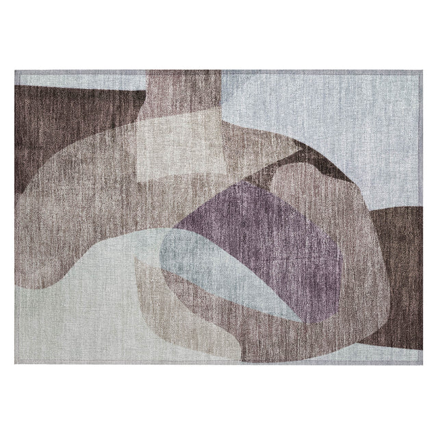 Addison Chantille ACN2058 Abstract Machine Made Transitional Brown Rug