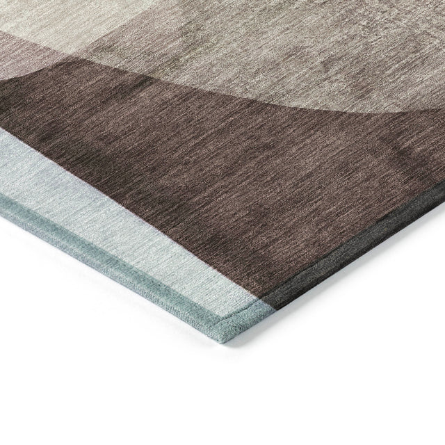 Addison Chantille ACN2058 Abstract Machine Made Transitional Brown Rug