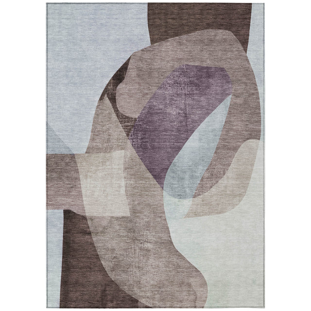 Addison Chantille ACN2058 Abstract Machine Made Transitional Brown Rug