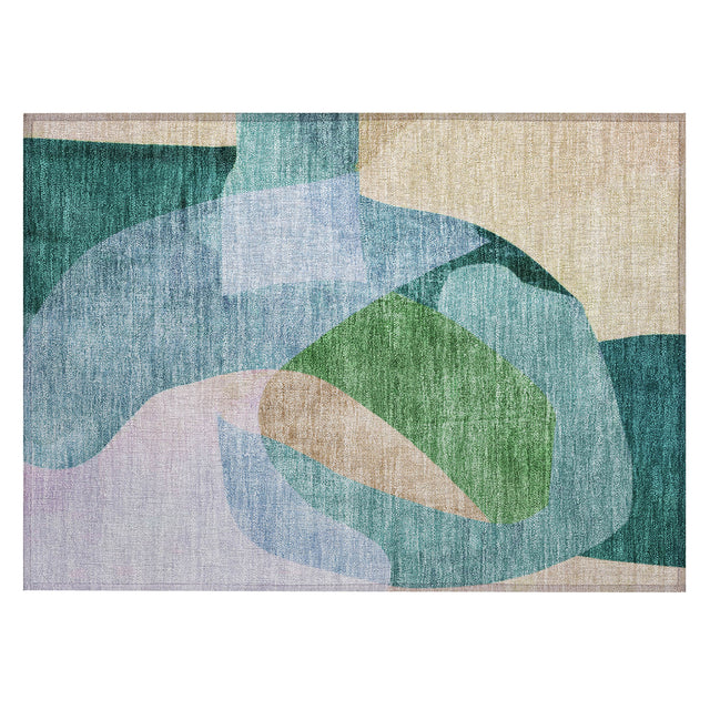 Addison Chantille ACN2058 Abstract Machine Made Transitional Green Rug