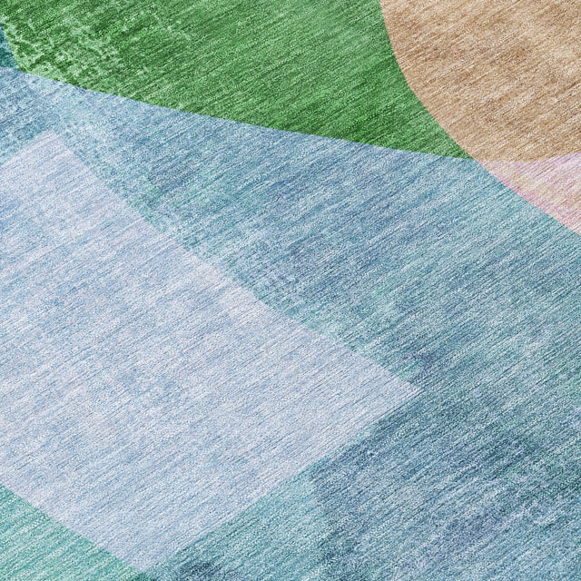 Addison Chantille ACN2058 Abstract Machine Made Transitional Green Rug