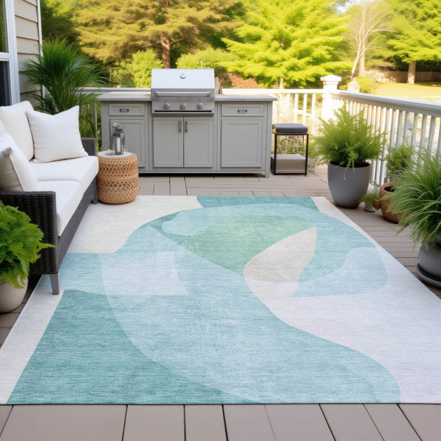 Addison Chantille ACN2058 Abstract Machine Made Transitional Seafoam Rug