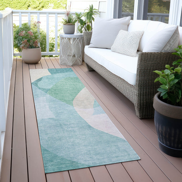 Addison Chantille ACN2058 Abstract Machine Made Transitional Seafoam Rug