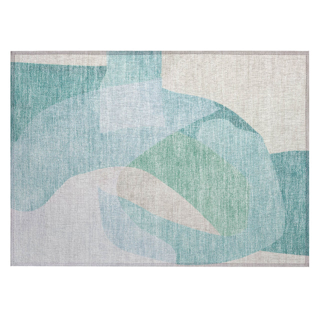 Addison Chantille ACN2058 Abstract Machine Made Transitional Seafoam Rug