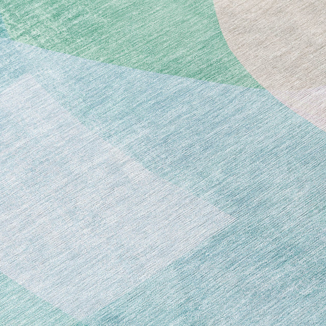 Addison Chantille ACN2058 Abstract Machine Made Transitional Seafoam Rug