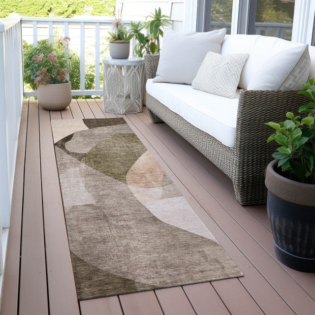 Addison Chantille ACN2058 Abstract Machine Made Transitional Taupe Rug