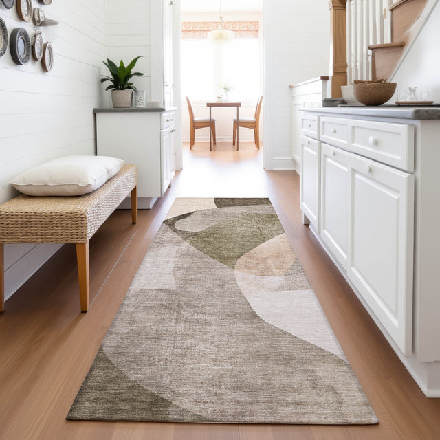 Addison Chantille ACN2058 Abstract Machine Made Transitional Taupe Rug