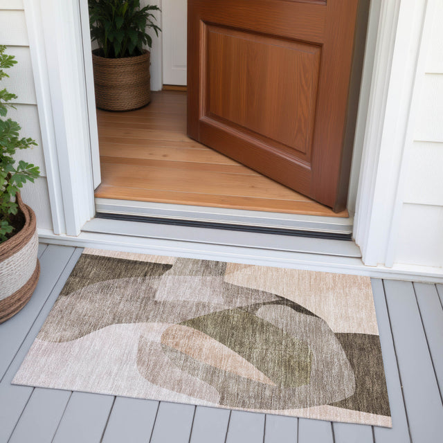 Addison Chantille ACN2058 Abstract Machine Made Transitional Taupe Rug