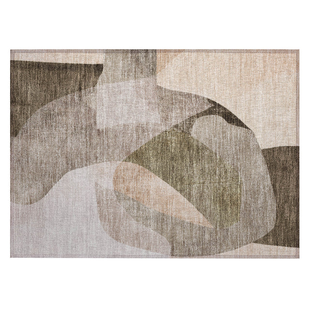 Addison Chantille ACN2058 Abstract Machine Made Transitional Taupe Rug