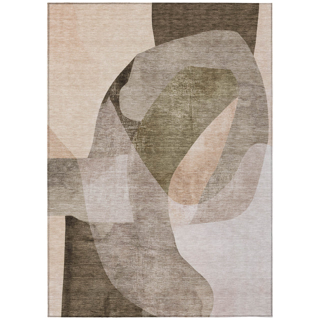 Addison Chantille ACN2058 Abstract Machine Made Transitional Taupe Rug