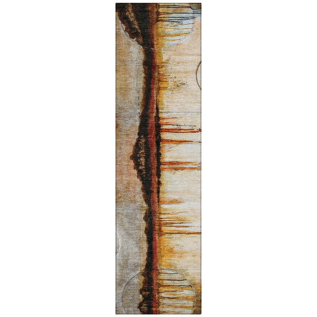 Addison Chantille ACN2059 Abstract Machine Made Transitional Paprika Rug