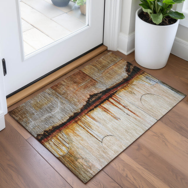 Addison Chantille ACN2059 Abstract Machine Made Transitional Paprika Rug