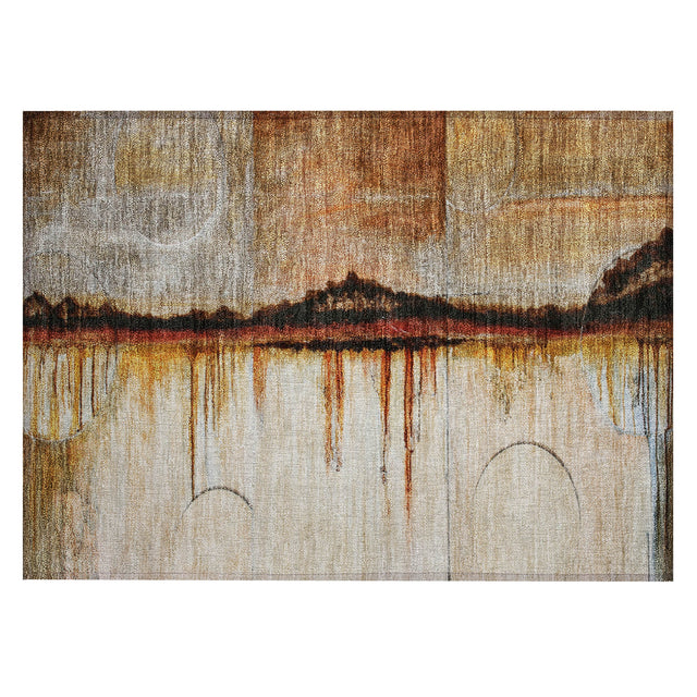 Addison Chantille ACN2059 Abstract Machine Made Transitional Paprika Rug