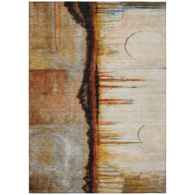 Addison Chantille ACN2059 Abstract Machine Made Transitional Paprika Rug