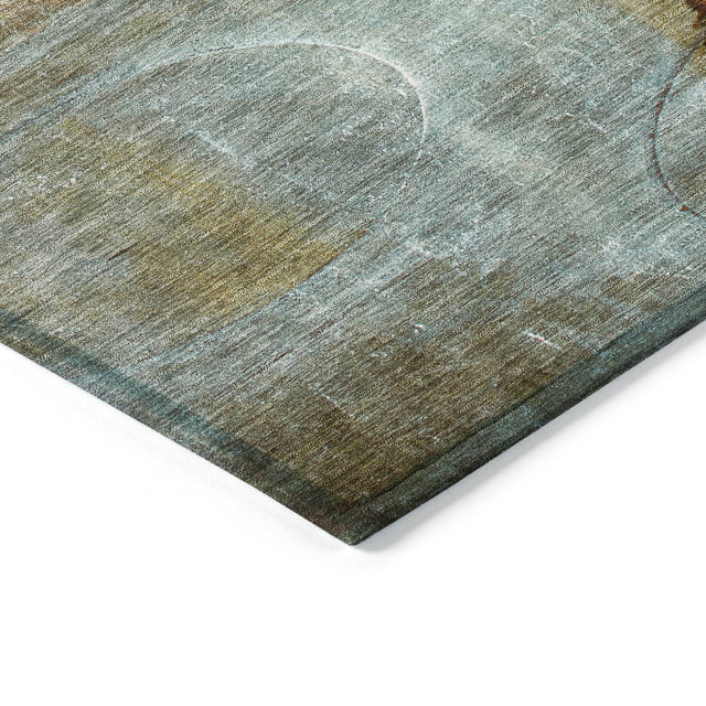 Addison Chantille ACN2059 Abstract Machine Made Transitional Rust Rug