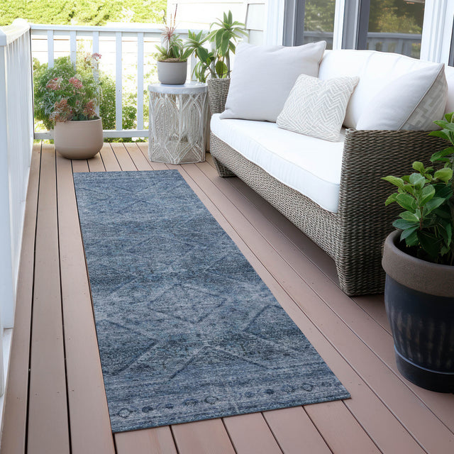 Addison Chantille ACN2060 Geometric Machine Made Transitional Blue Rug