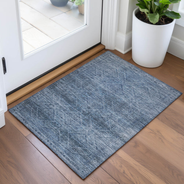 Addison Chantille ACN2060 Geometric Machine Made Transitional Blue Rug