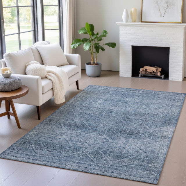 Addison Chantille ACN2060 Geometric Machine Made Transitional Blue Rug