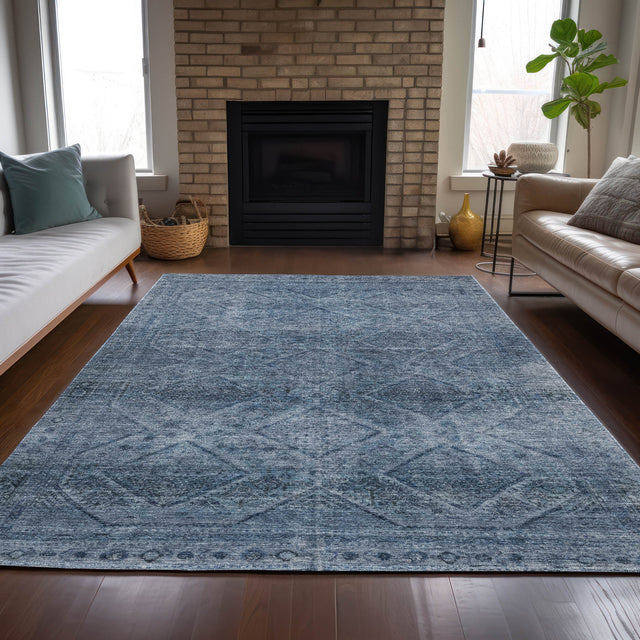 Addison Chantille ACN2060 Geometric Machine Made Transitional Blue Rug