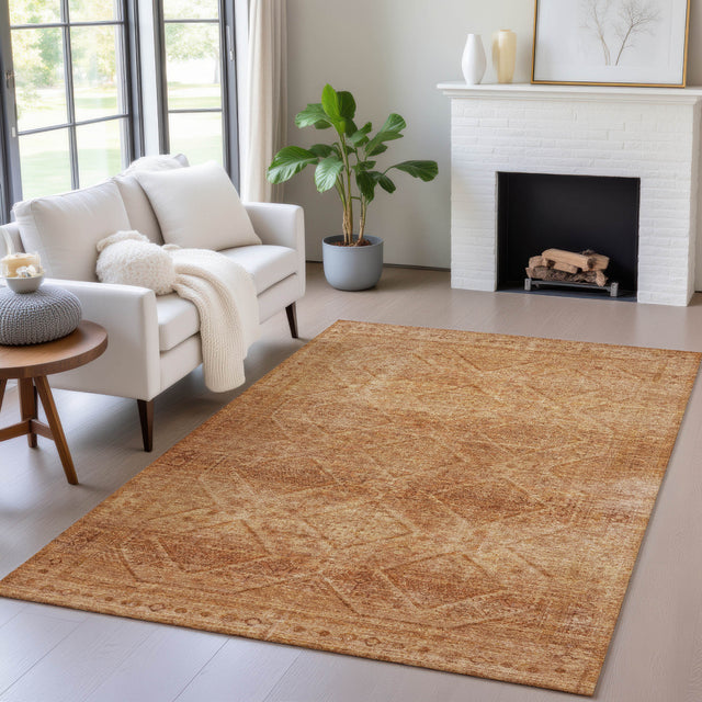 Addison Chantille ACN2060 Geometric Machine Made Transitional Copper Rug