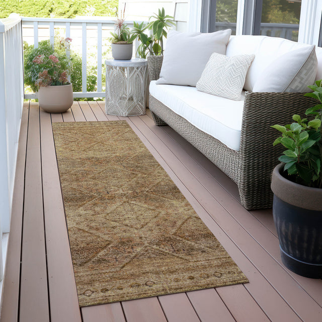 Addison Chantille ACN2060 Geometric Machine Made Transitional Khaki Rug