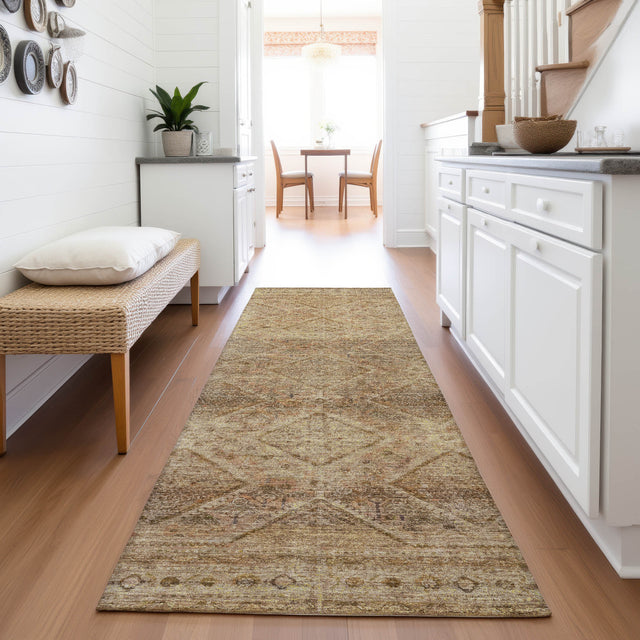 Addison Chantille ACN2060 Geometric Machine Made Transitional Khaki Rug