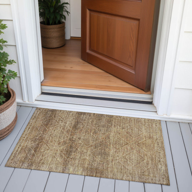 Addison Chantille ACN2060 Geometric Machine Made Transitional Khaki Rug