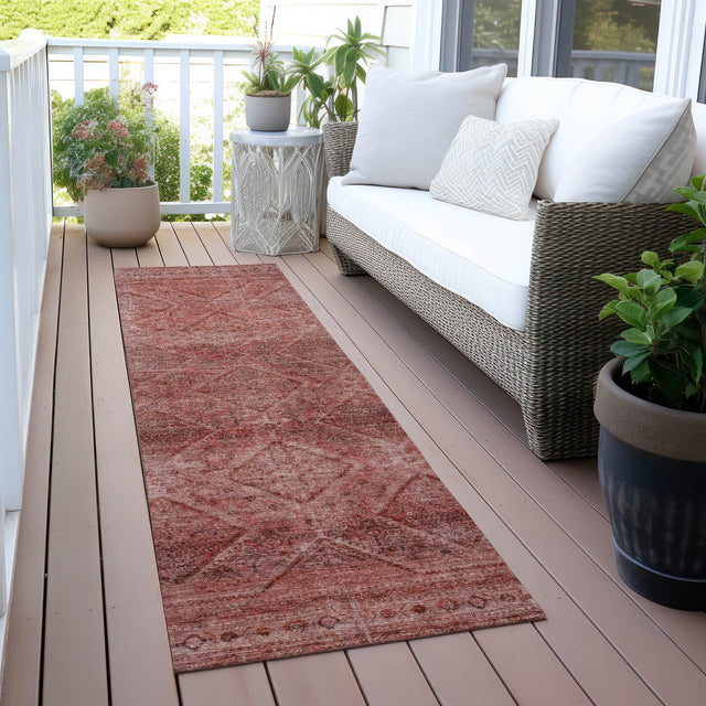 Addison Chantille ACN2060 Geometric Machine Made Transitional Pink Rug