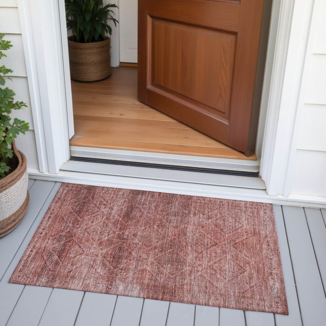 Addison Chantille ACN2060 Geometric Machine Made Transitional Pink Rug