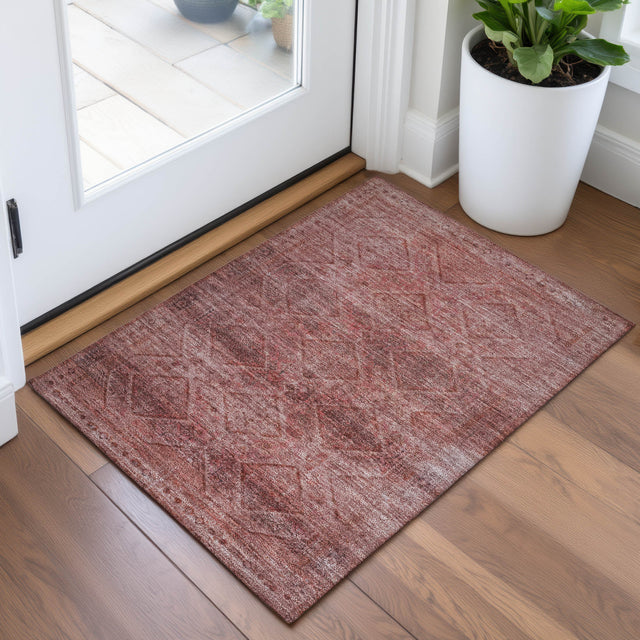 Addison Chantille ACN2060 Geometric Machine Made Transitional Pink Rug
