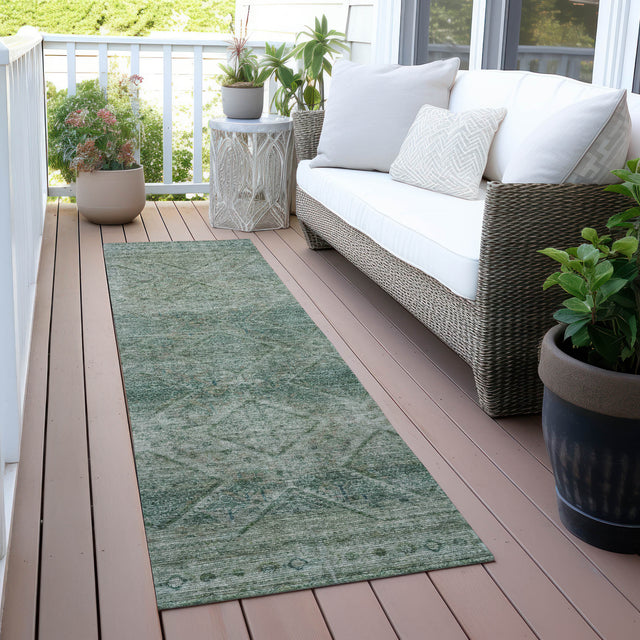 Addison Chantille ACN2060 Geometric Machine Made Transitional Teal Rug