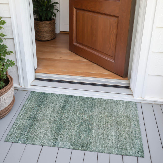 Addison Chantille ACN2060 Geometric Machine Made Transitional Teal Rug