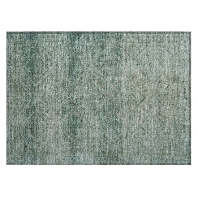 Addison Chantille ACN2060 Geometric Machine Made Transitional Teal Rug