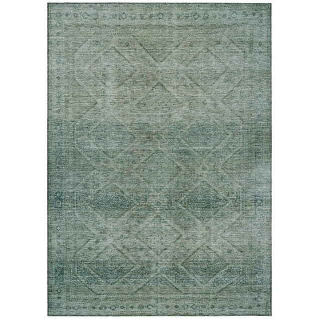 Addison Chantille ACN2060 Geometric Machine Made Transitional Teal Rug