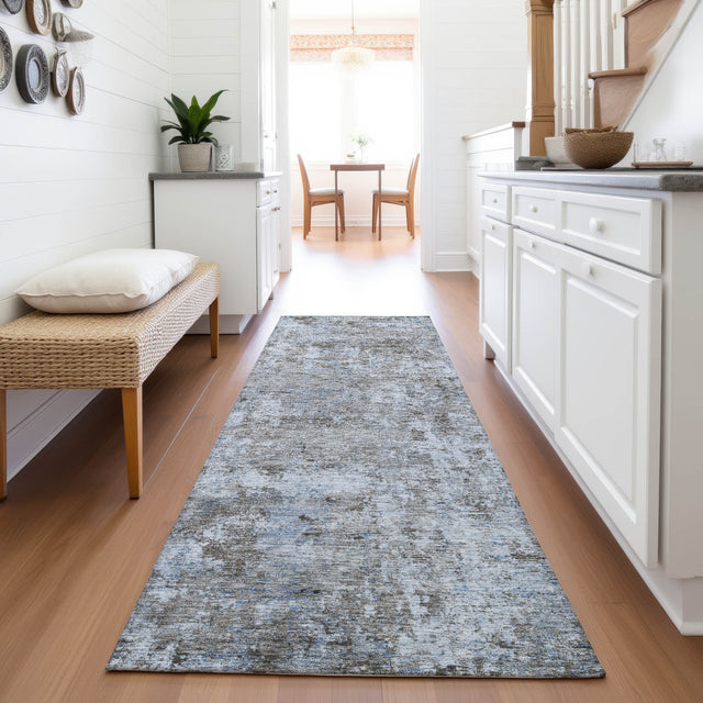 Addison Chantille ACN2061 Abstract Machine Made Transitional Blue Rug
