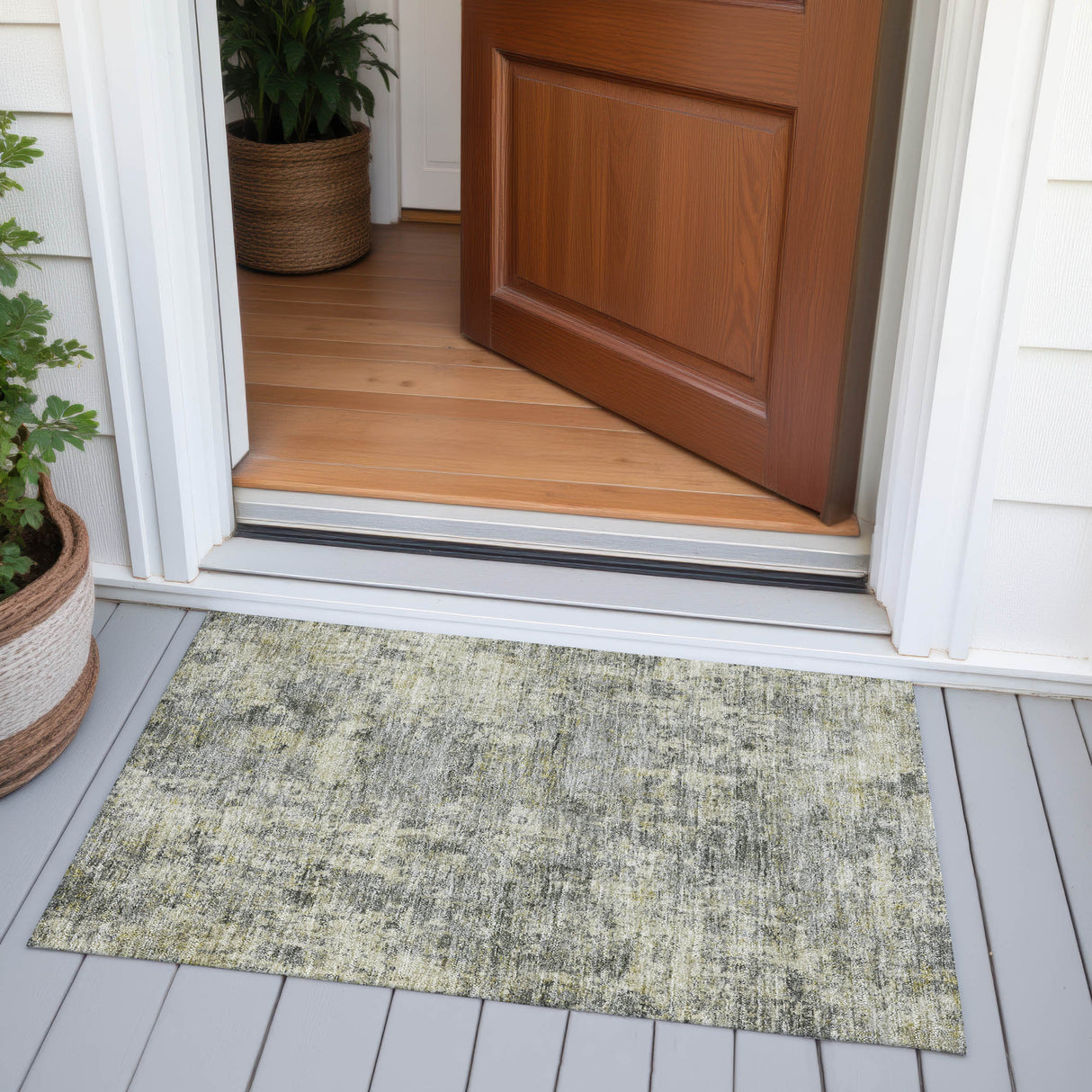 Addison Chantille ACN2061 Abstract Machine Made Transitional Pewter Rug