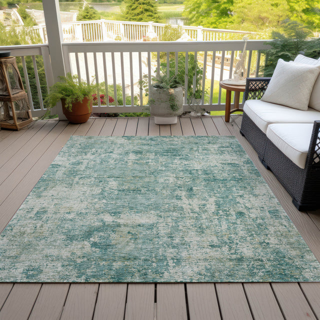 Addison Chantille ACN2061 Abstract Machine Made Transitional Teal Rug