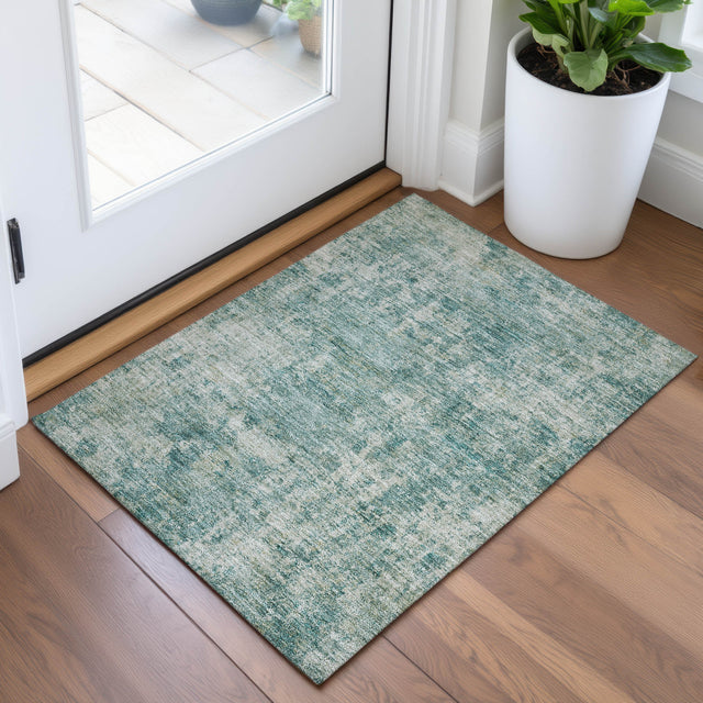Addison Chantille ACN2061 Abstract Machine Made Transitional Teal Rug