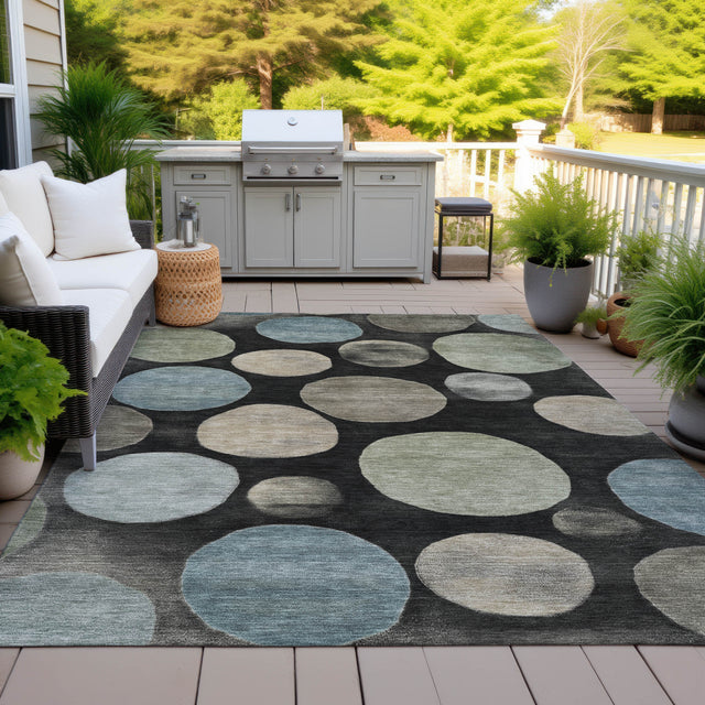 Addison Chantille ACN2062 Geometric Machine Made Transitional Black Rug