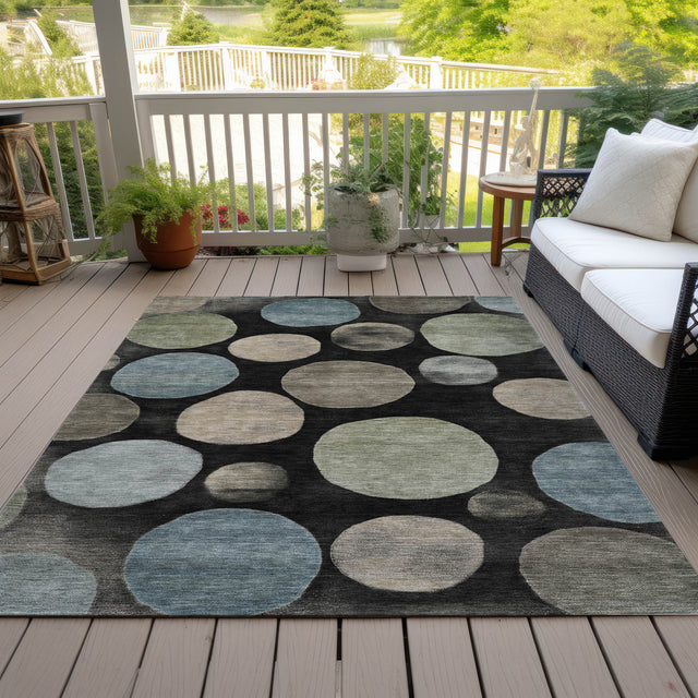 Addison Chantille ACN2062 Geometric Machine Made Transitional Black Rug
