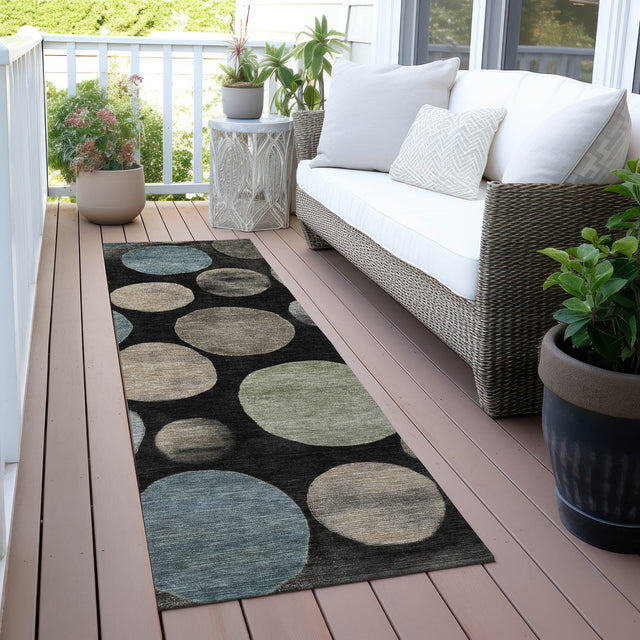 Addison Chantille ACN2062 Geometric Machine Made Transitional Black Rug