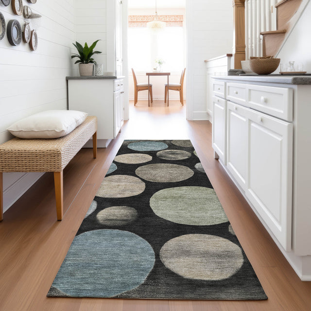 Addison Chantille ACN2062 Geometric Machine Made Transitional Black Rug