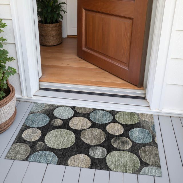 Addison Chantille ACN2062 Geometric Machine Made Transitional Black Rug