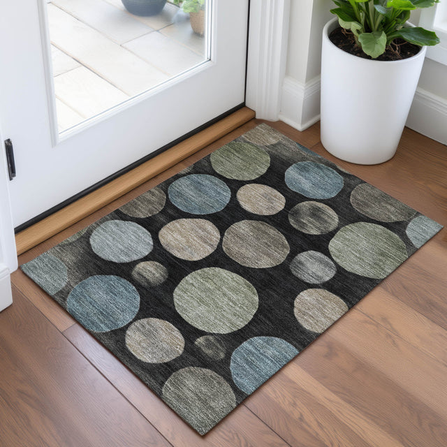 Addison Chantille ACN2062 Geometric Machine Made Transitional Black Rug