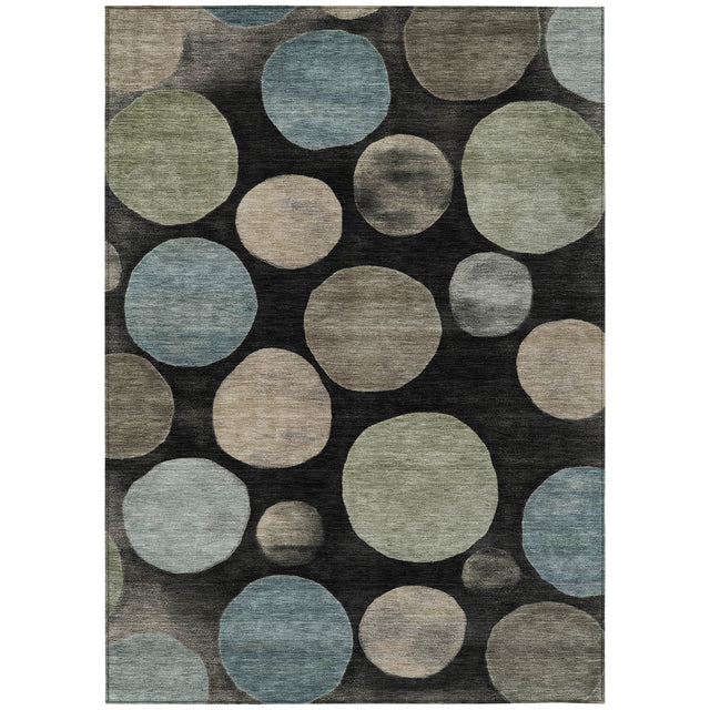 Addison Chantille ACN2062 Geometric Machine Made Transitional Black Rug