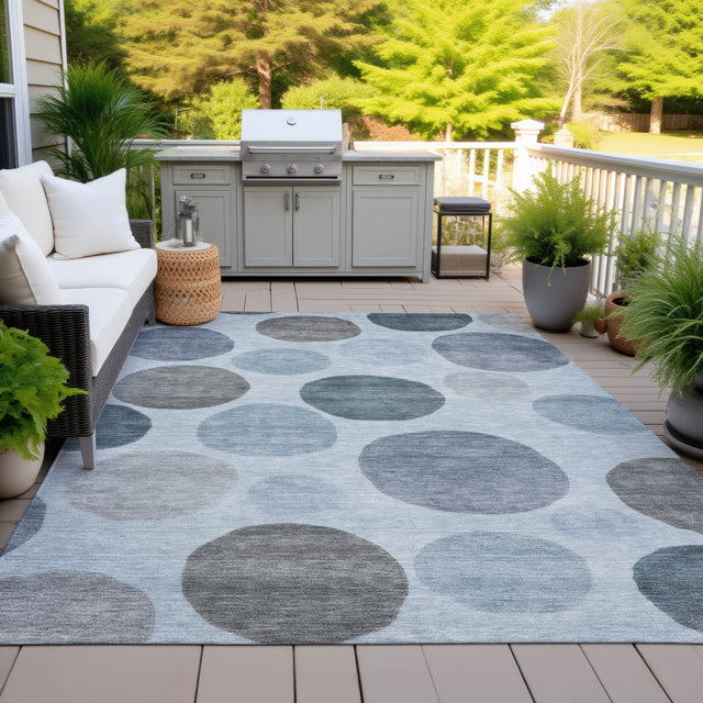 Addison Chantille ACN2062 Geometric Machine Made Transitional Blue Rug