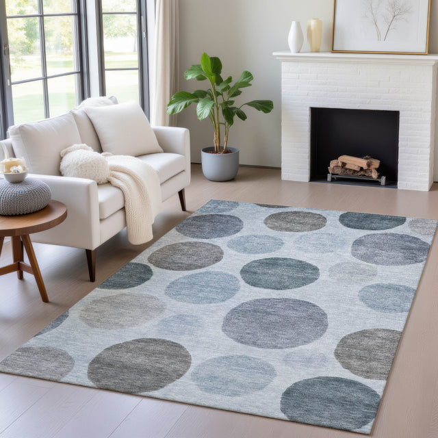 Addison Chantille ACN2062 Geometric Machine Made Transitional Blue Rug