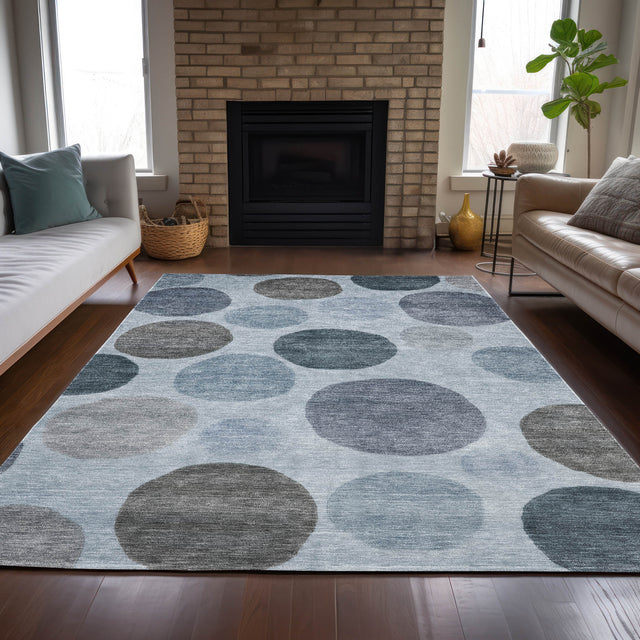 Addison Chantille ACN2062 Geometric Machine Made Transitional Blue Rug