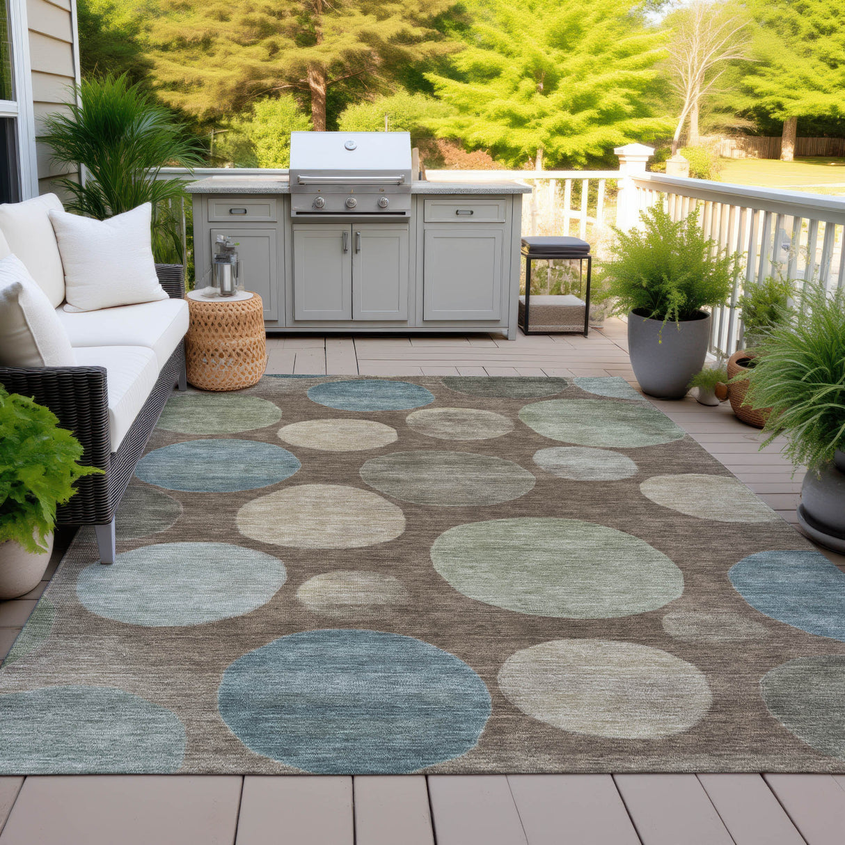 Addison Chantille ACN2062 Geometric Machine Made Transitional Chocolate Rug